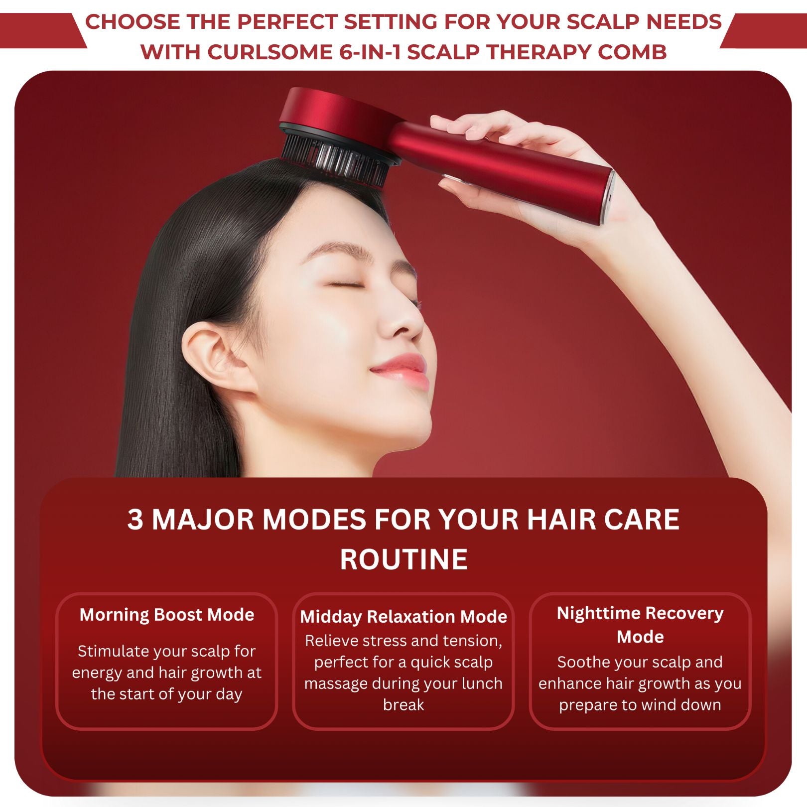 CURLSOME™ 6 IN 1 SCALP THERAPY COMB – RED LIGHT, MASSAGE & SERUM INFUSER